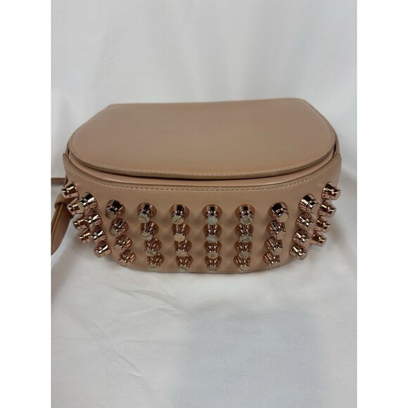 Alexander Wang Lia Leather Crossbody Shoulder Bag Peach Tan Nude Studded Bottom - Picture 9 of 16